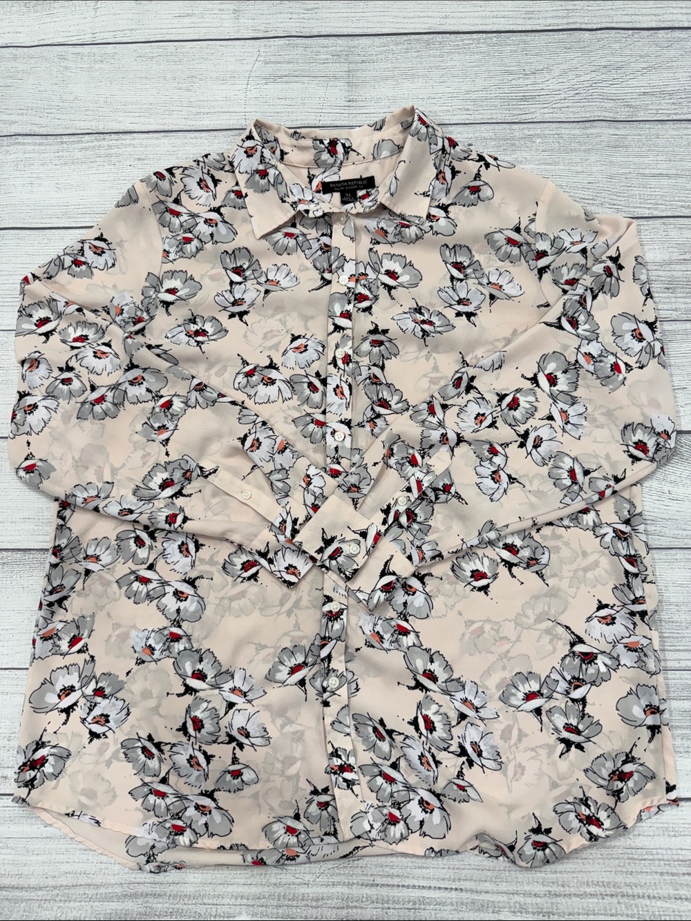 Banana Republic Dillon Classic Fit Floral Blouse Womens XL